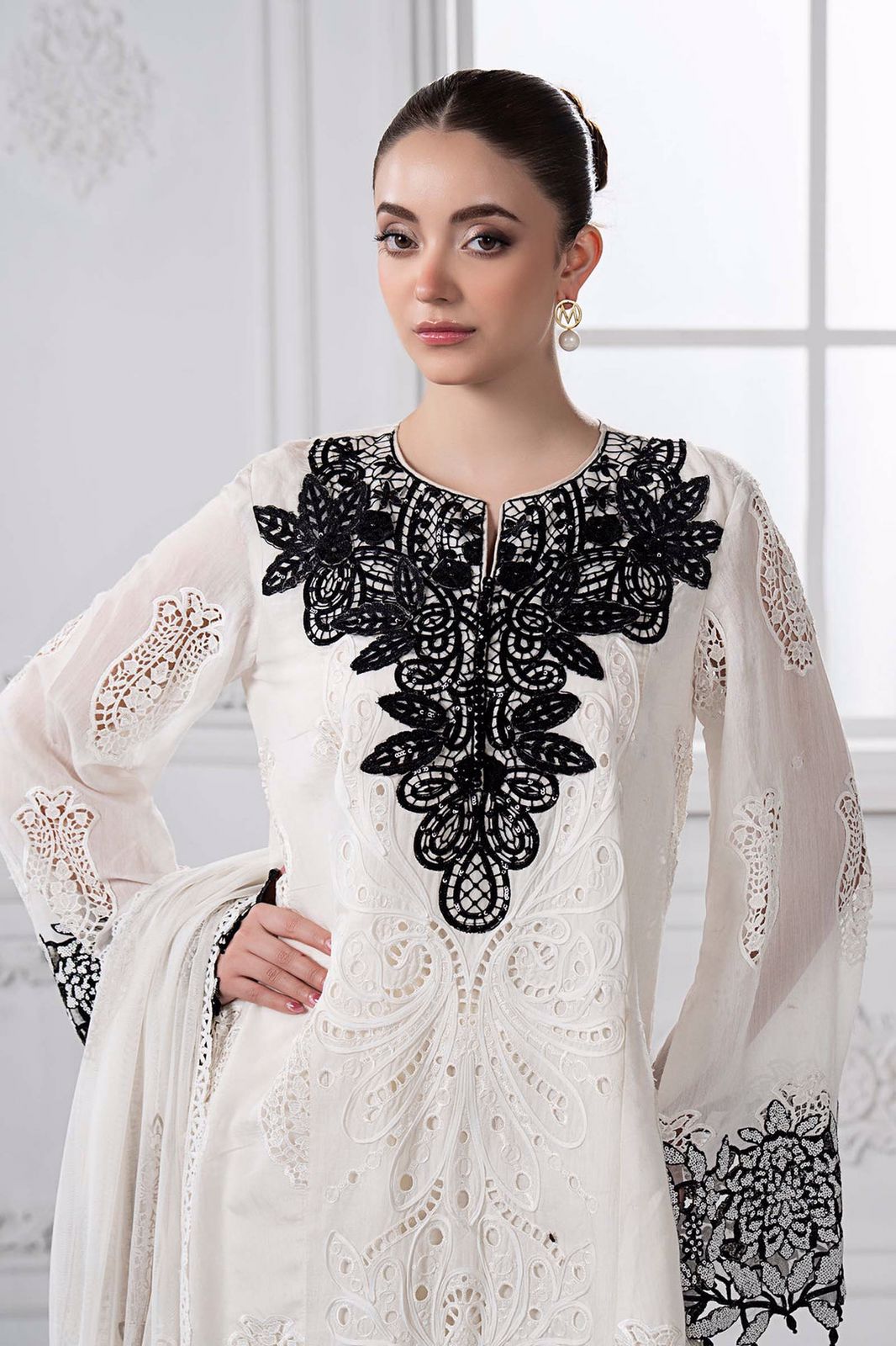 Maria b white chikan replica Dre’s - Kapra Collection