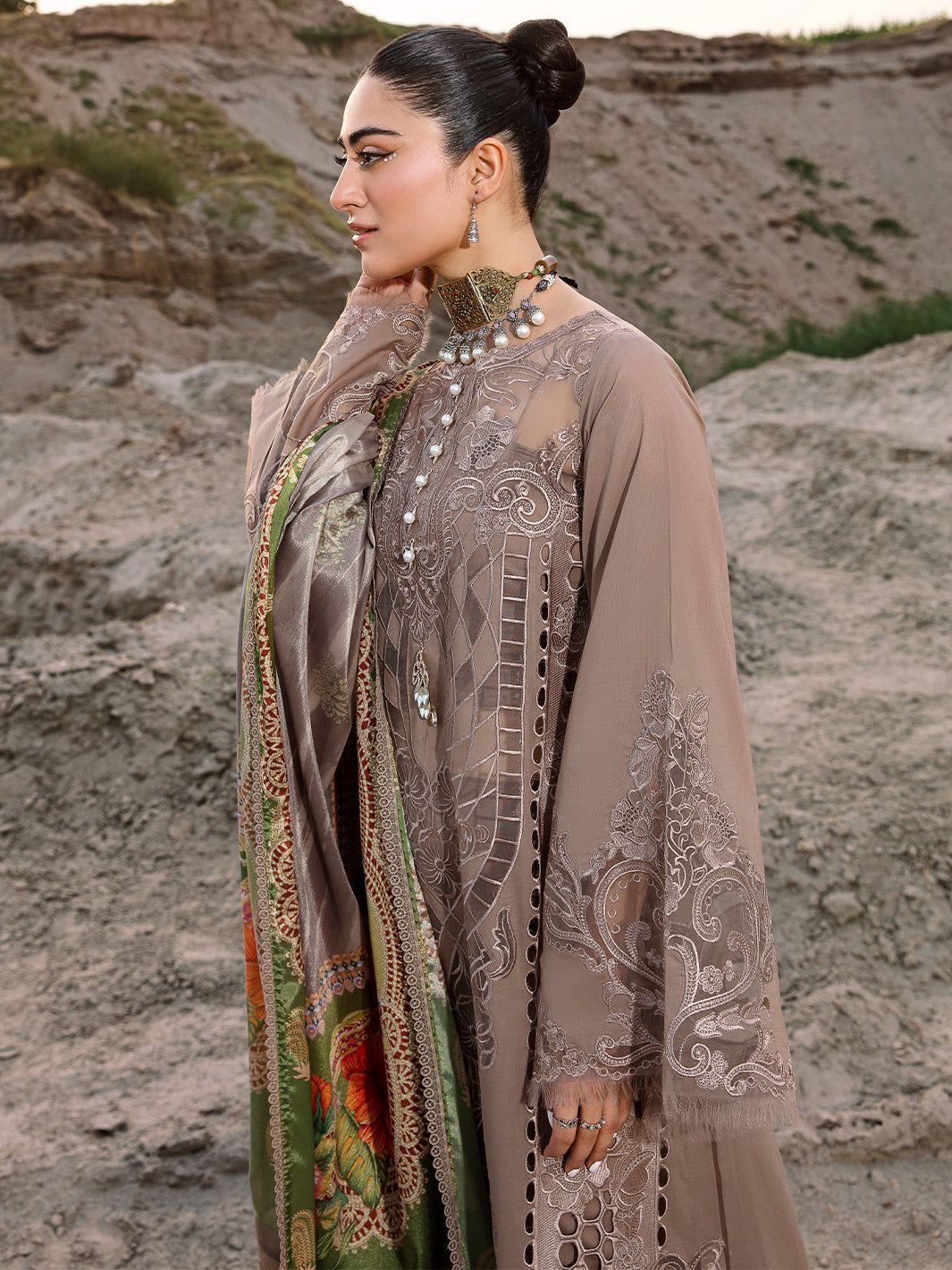 Luxury embroidered lawn collection replica unstitched - Kapra Collection