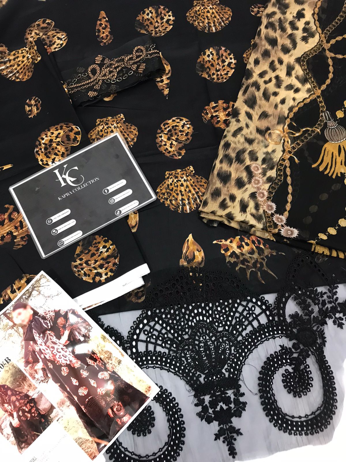 3 piece unstitched lawn digital printed suit - Kapra Collection