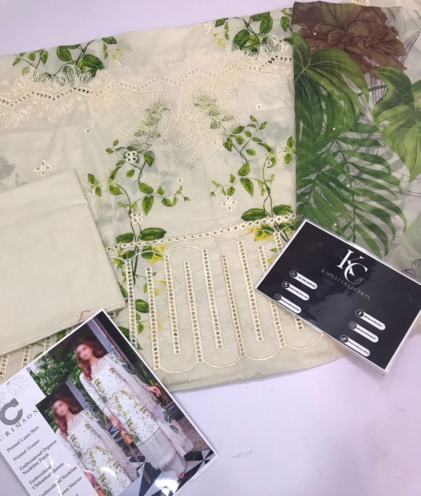 Lawn chikankari for women clothing (UNSTITCHED) by Kapra Collection - Kapra Collection
