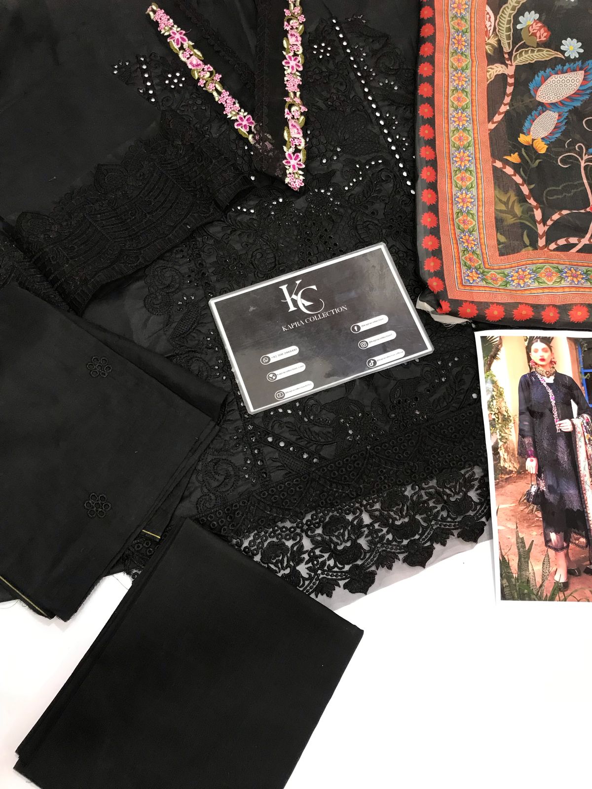Luxury embroidered lawn collection replica unstitched - Kapra Collection