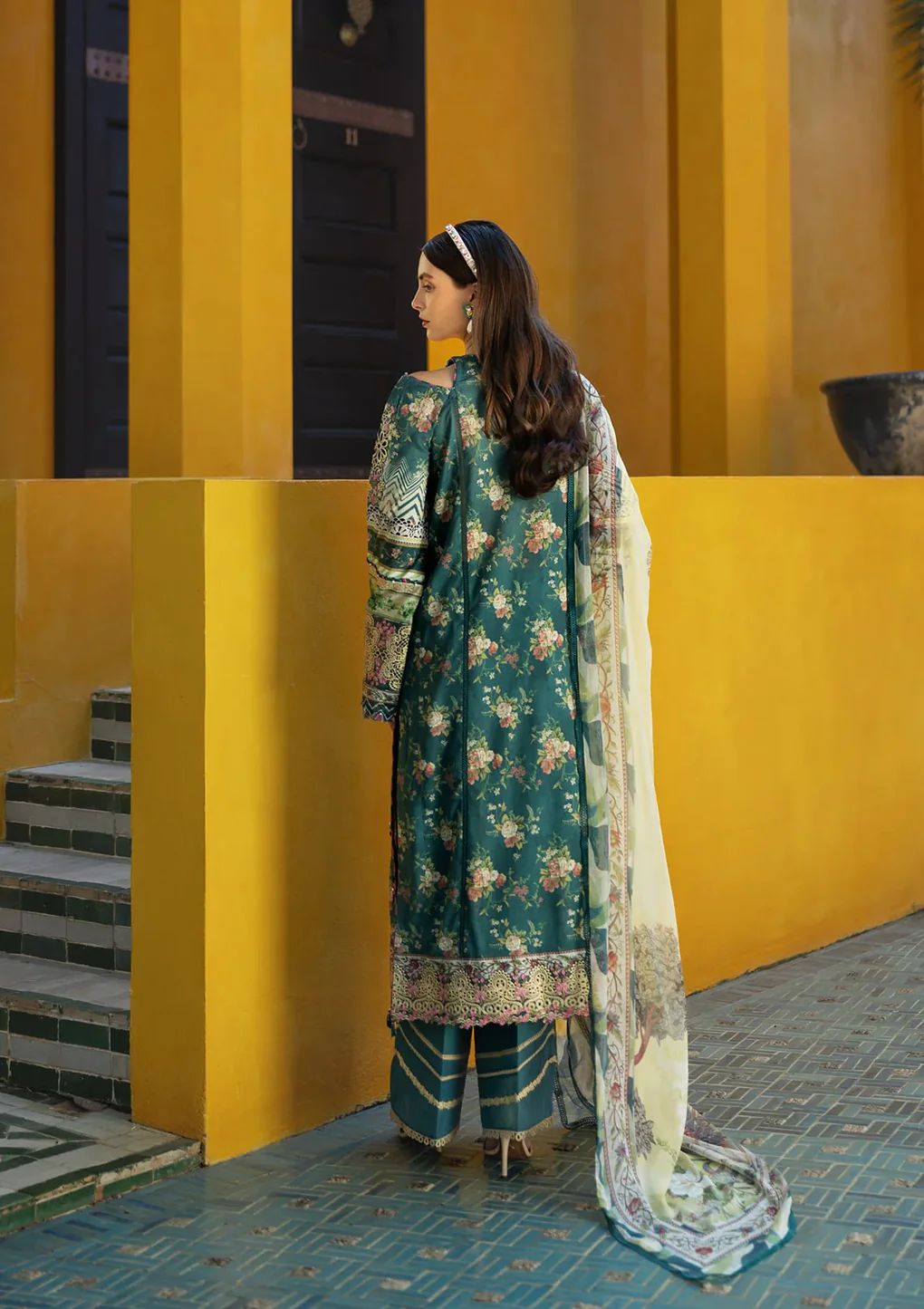 Green Lawn 3Piece Digital Printed Unstitched Dress