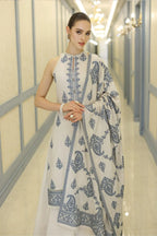 03-Piece Printed Lawn Suit With Chiffon Dupatta | Unstitched