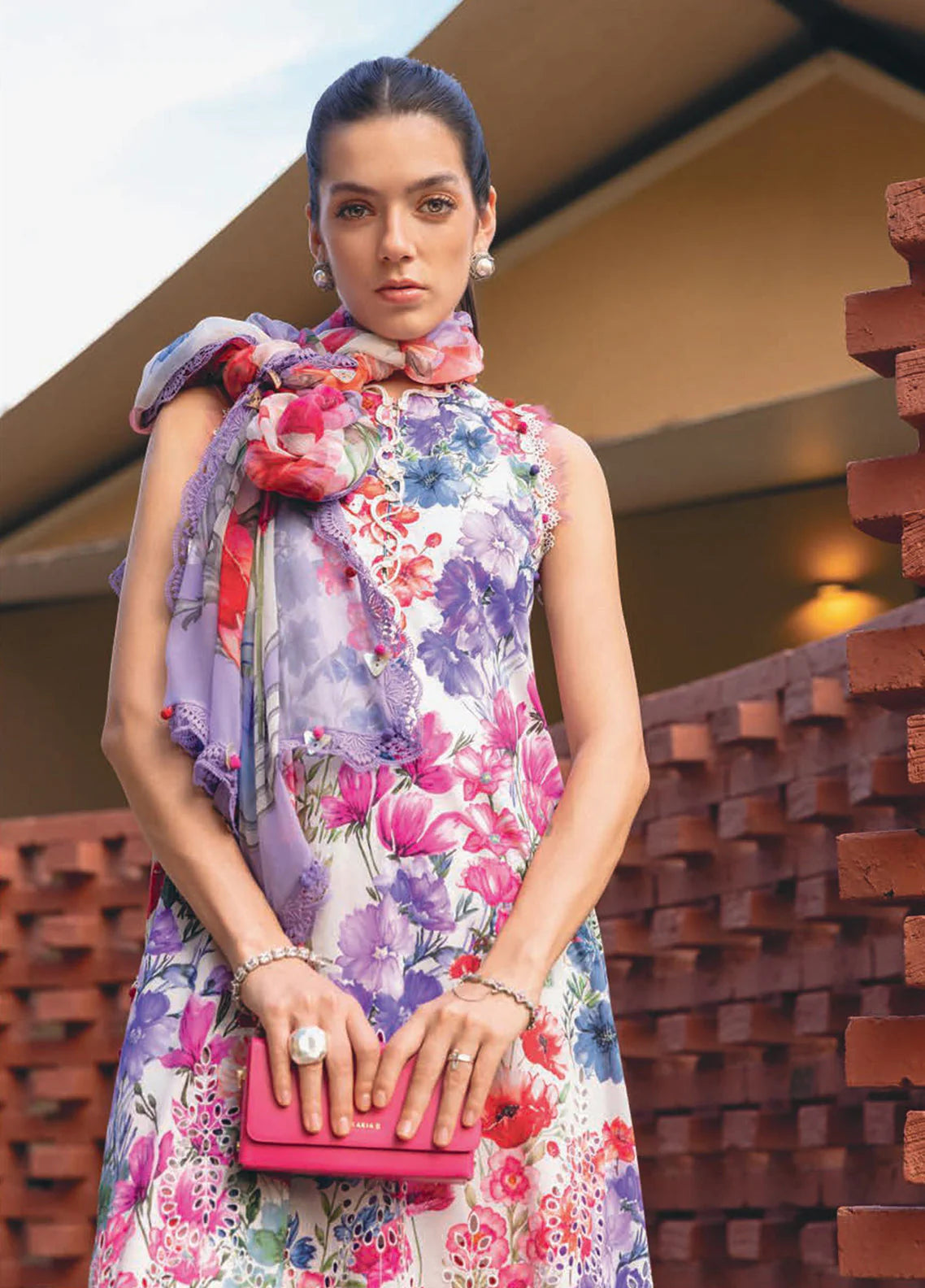 03-Piece Printd Lawn Suit - Unstitched - Kapra Collection