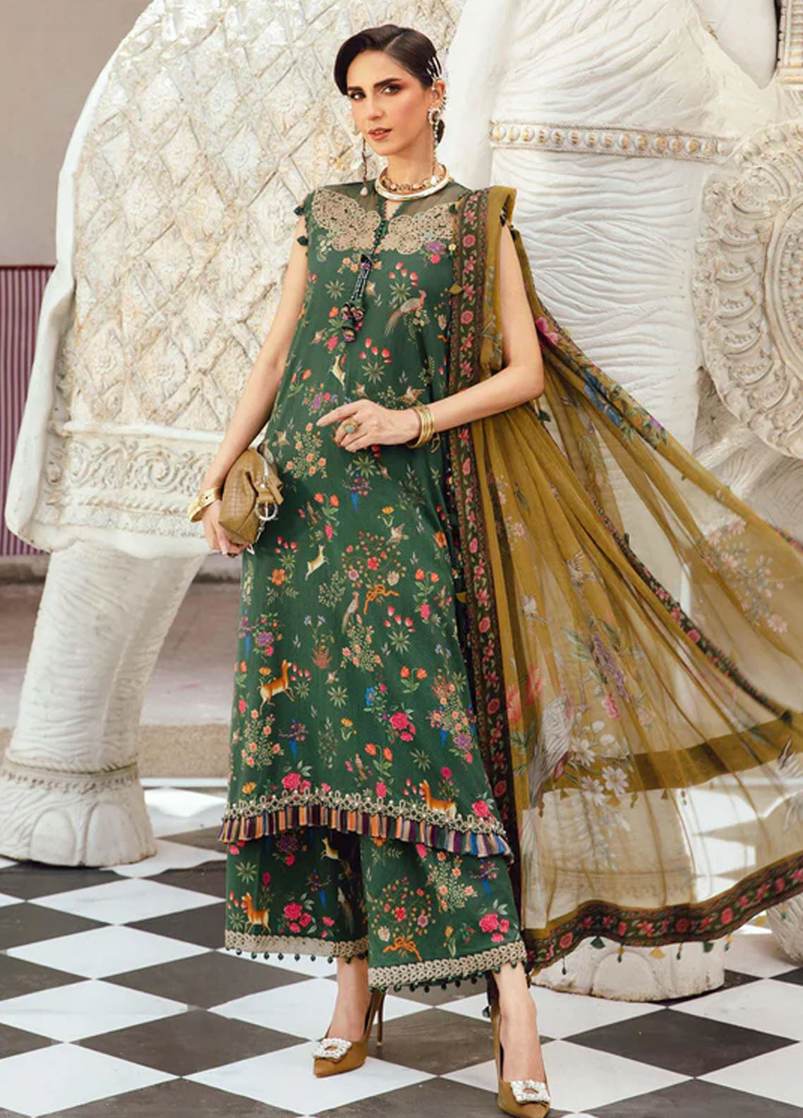 03-Piece Embroidered Lawn Suit Ready To Wear