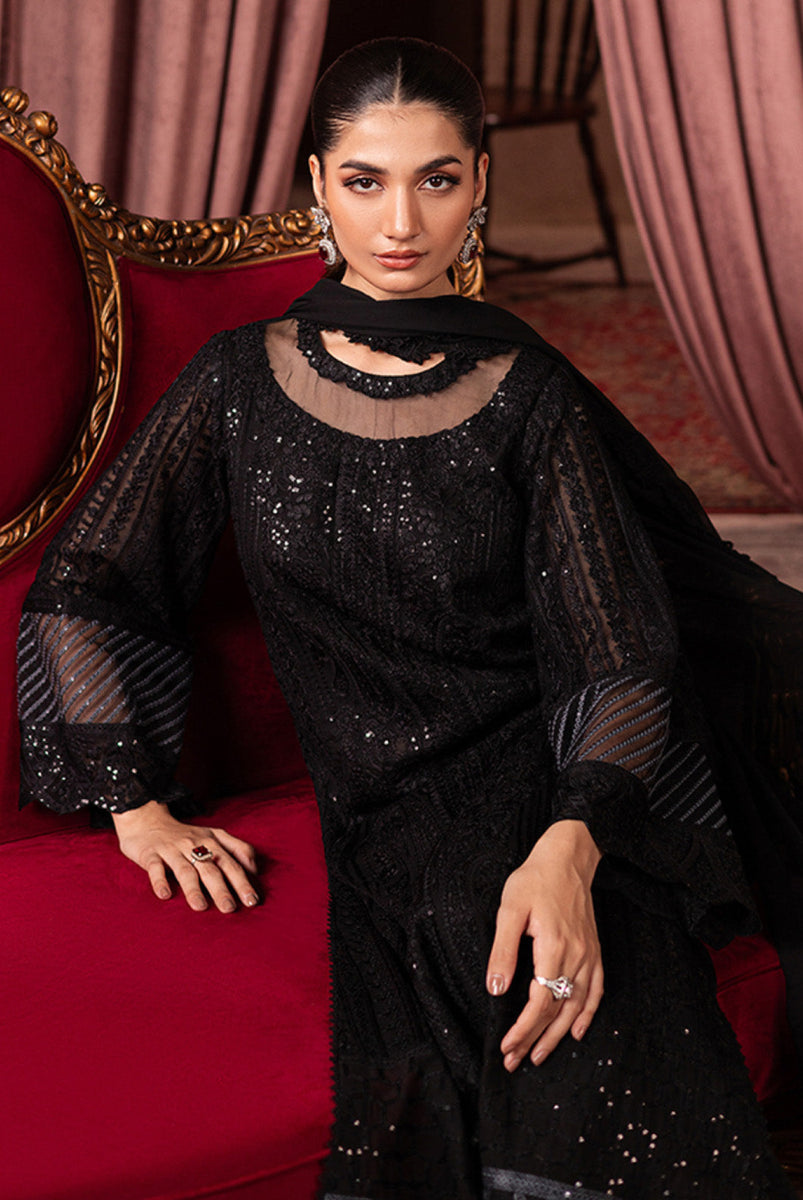 03-Piece Chiffon Suit With Embroidery | Unstitched