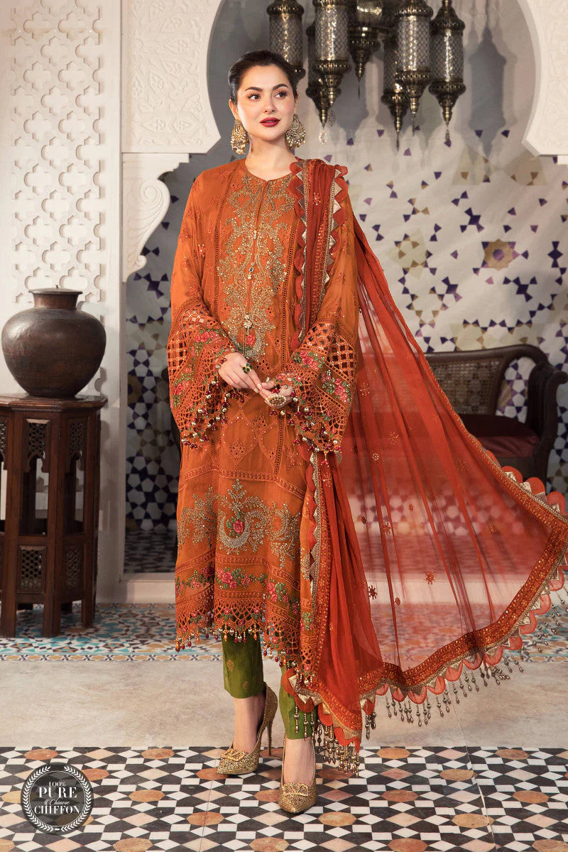 Maria b chiffon unstitched suit replica - Kapra Collection