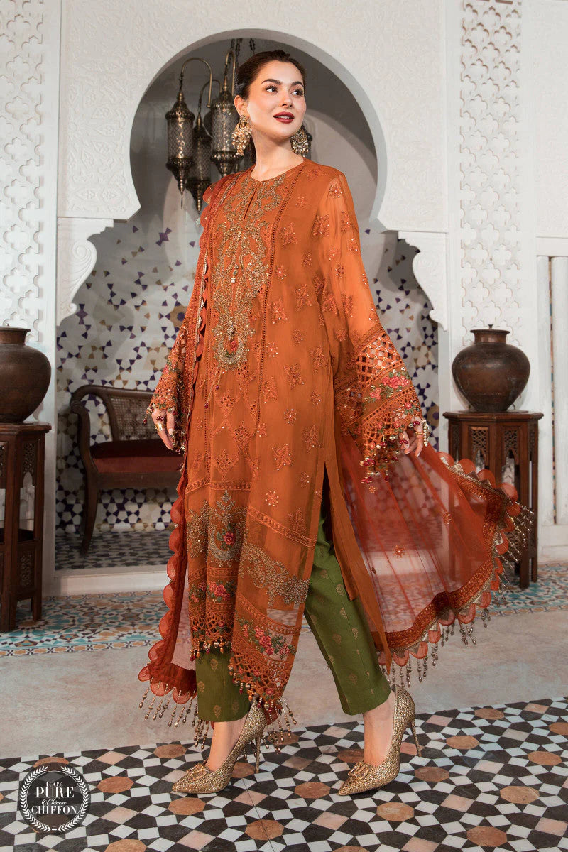 Maria b chiffon unstitched suit replica - Kapra Collection