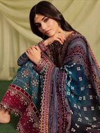 Digital Printed Lawn Embroiderd 3-Piece Suit - Kapra Collection