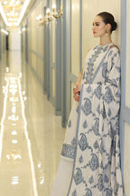03-Piece Printed Lawn Suit With Chiffon Dupatta | Unstitched
