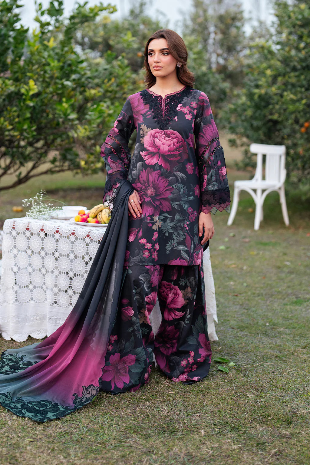 Digital Printed Lawn 03-Piece Dress - Kapra Collection