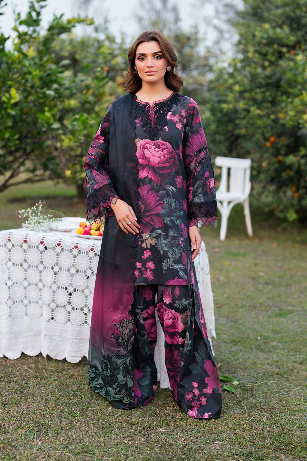 Digital Printed Lawn 03-Piece Dress - Kapra Collection
