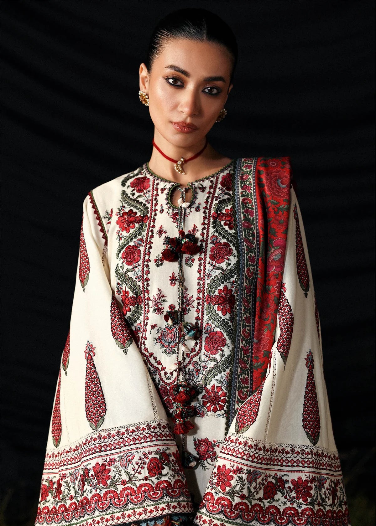 03-Piece Printed Law Suit - Unstitched - Kapra Collection