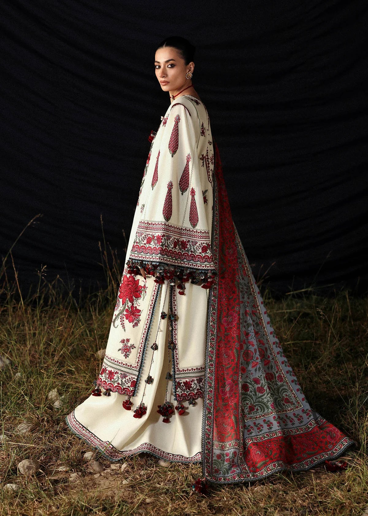 03-Piece Printed Law Suit - Unstitched - Kapra Collection